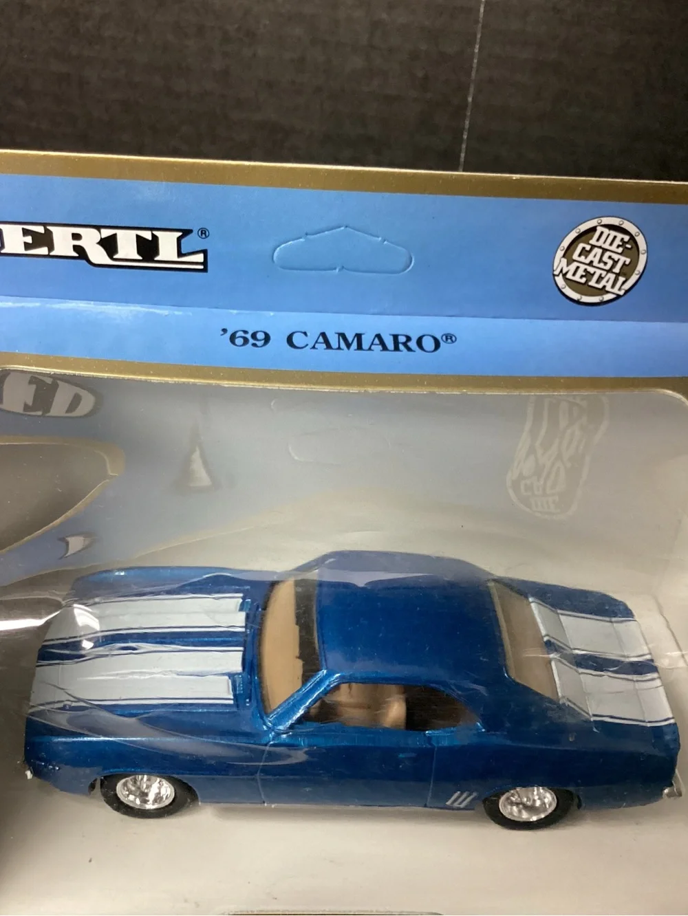 '69 ERTL Camaro 1:43 Scale 1989 Die-Cast Model Car - Blue